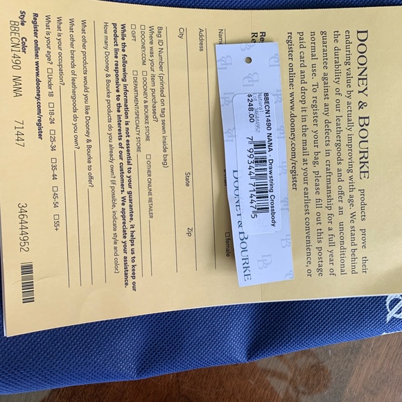 Dooney & Bourke Red Leather/Brown Suede Bag - Picture 5 of 8